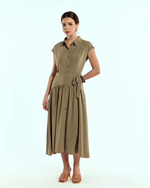 SIXDO Woven Flared Dress for Women